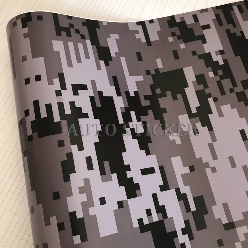 black gray digital camo vinyl car sticker film 3