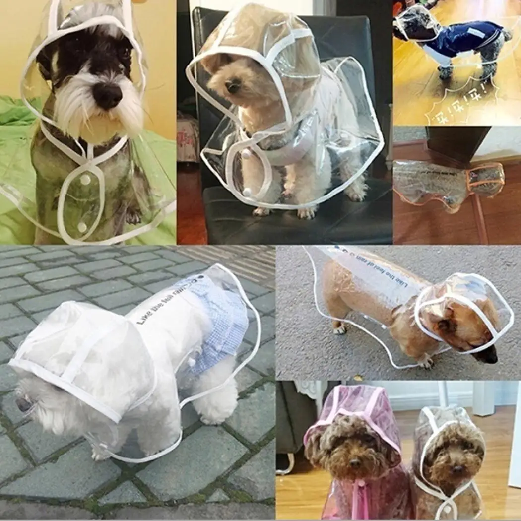 

Dog Transparent Waterproof Raincoat Jacket Clothing Dogs White, Green, Orange Solid Coats Day