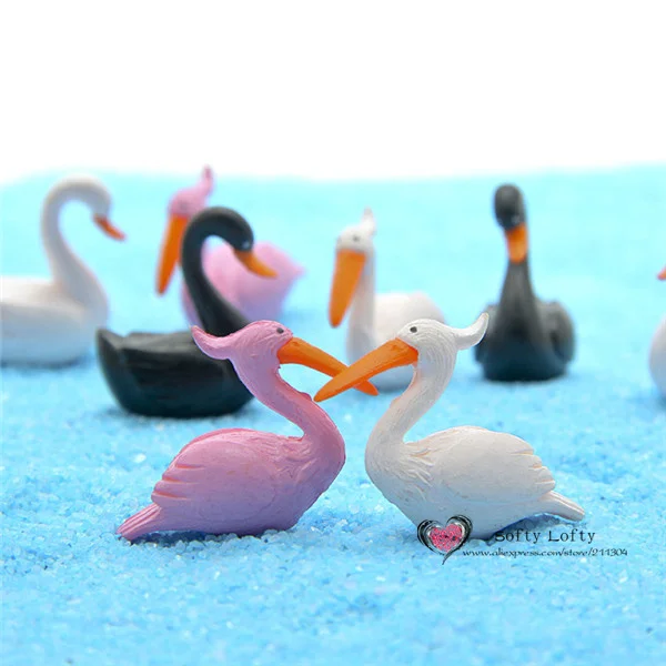 White Pink Crane lovers Mini Figures - 6