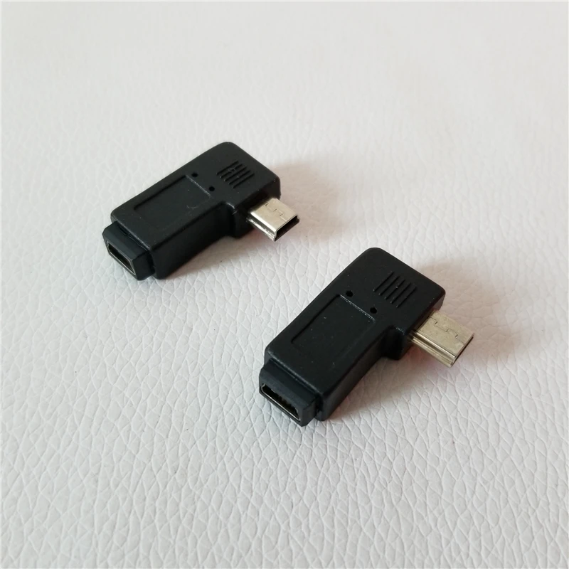 10pcs/lot USB Mini B Male to Female Adapter 90 Degree Left Bending Converter Jack Plug Black for Cable DIY | Компьютеры и офис
