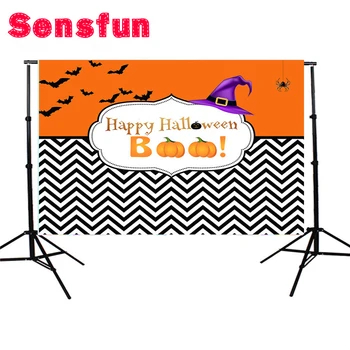 

Children Party Photography Background Computer Printing Halloween Backdrops Pumpkin Graveyard Pattern for Photo Studio 7x5ft