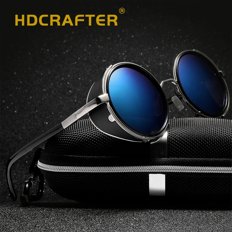 HDCRAFTER Винтаж Для женщин стимпанк Ретро Покрытие мужчин Круглые Солнцезащитные