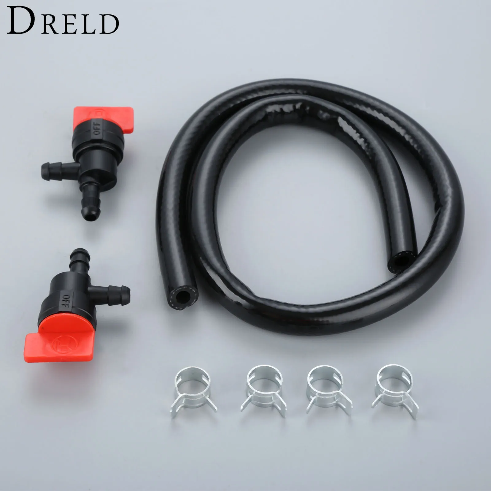 DRELD 1/4" InLine Straight Fuel Gas Cut Off Shut Off Valve Clamp w