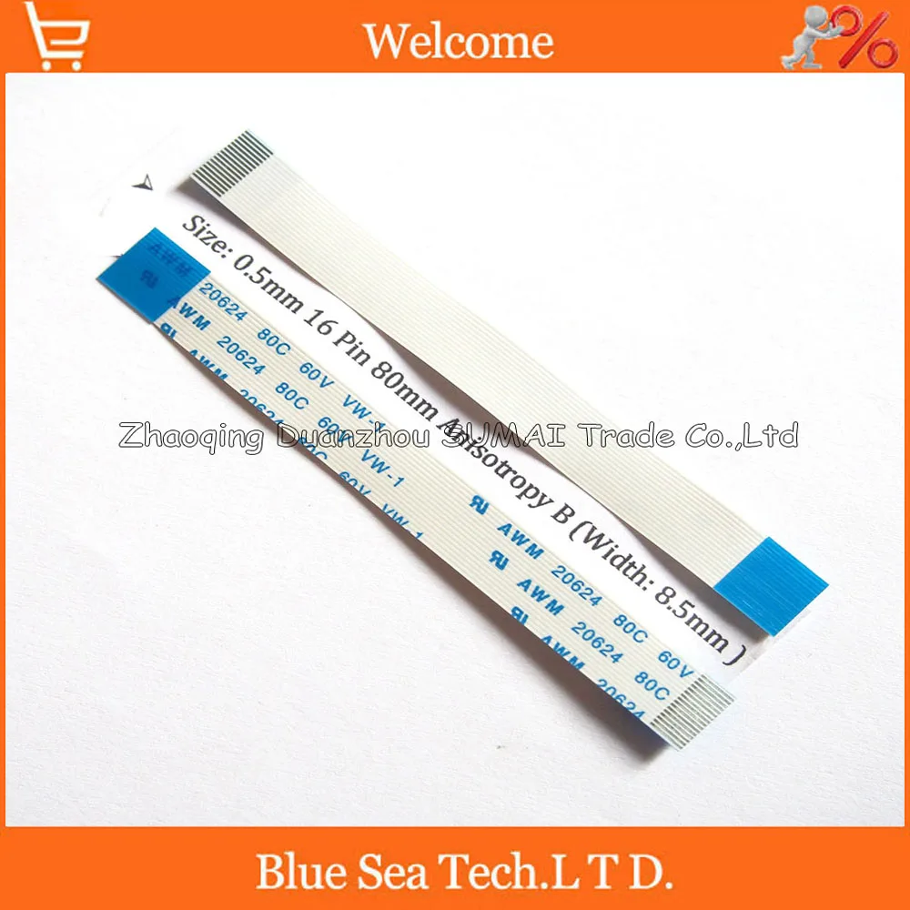 

Flexible Flat Cable 0.5mm pitch 16 pin 80mm Isotropy A or Anisotropy B cable,FFC/FPC AWM 80C 60V VW-1