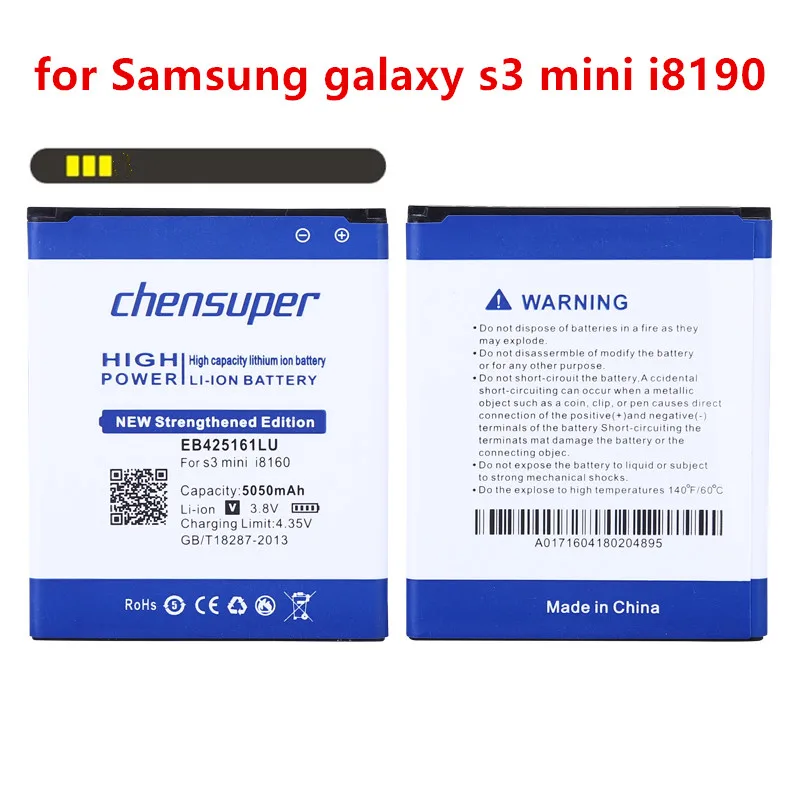 Аккумулятор 5050 мА ч для Samsung Galaxy S3 Mini I8160 S7562 I8190 I669 Ace2 S7568 S7566 S7572 I759 | Мобильные