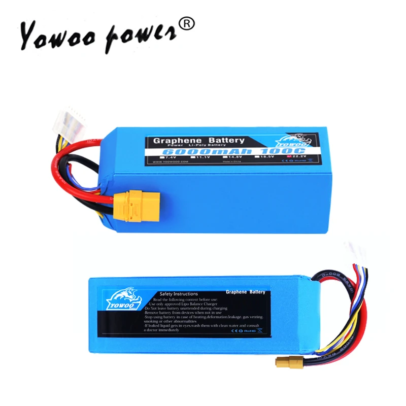

Lipo 6S 22.2V 6000mAh 100C Burst 200C Battery High Discharger Rate XT90 EC5 Graphene For RC Car Truck Boat Helicopter Quad