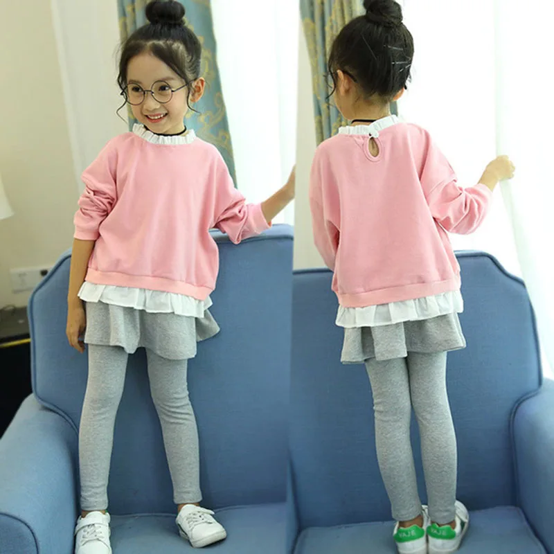 

Girls Clothes Spring Autumn Kids Fashion Long Sleeved T-shirt+Pants 2pcs Children Clothes Girls Clothing Set 4 6 8 10 12 Years