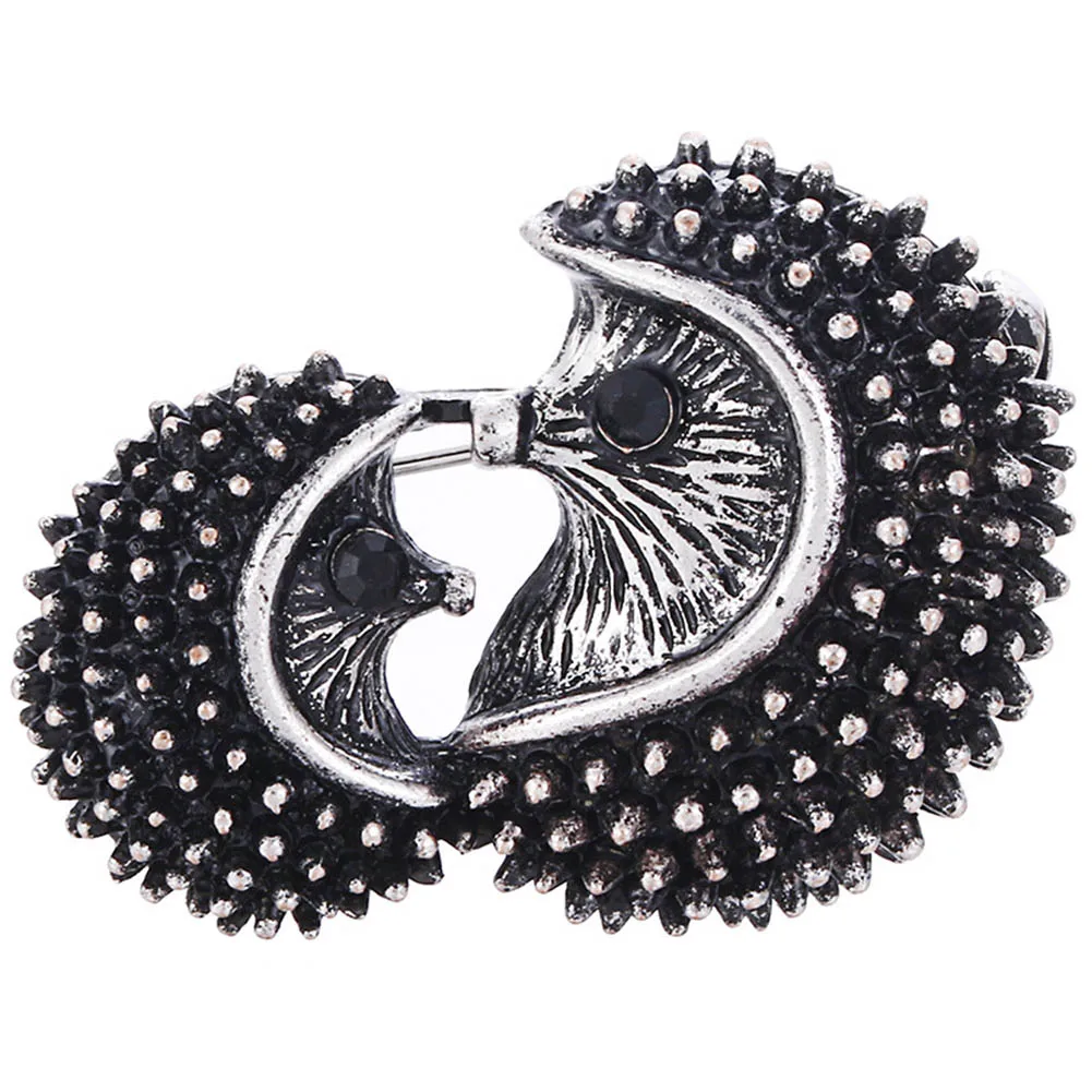 

1Pair Vintage Couple Hedgehog Brooches For Women Kids Lover Gift Antique Silver Color Retro Animal Brooch Pins Banquet