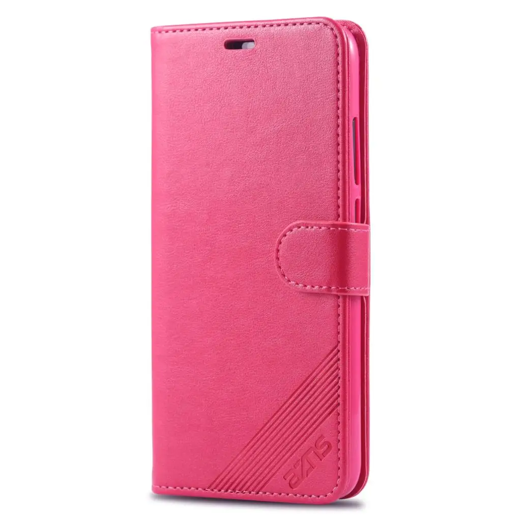 Rose Red AZNS PU кожаный чехол для Xiaomi Mi 8 Lite чехол держатель карты кошелек чехол для Xiaomi Mi 8 Lite fundas защитный чехол - Цвет: Rose Red