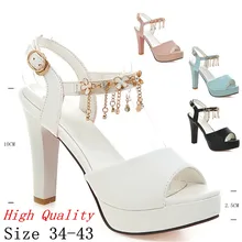 Summer Pumps Women Peep Toe High Heels Party Wedding Platform Gladiator Sandals Woman High Heel Shoes Plus Size 34-40.41.42.43