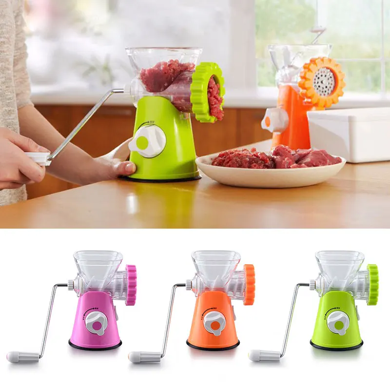 Small Hand-cranked Meat Grinder Slicer Meat Cutting Machine Manual Meat Grinder