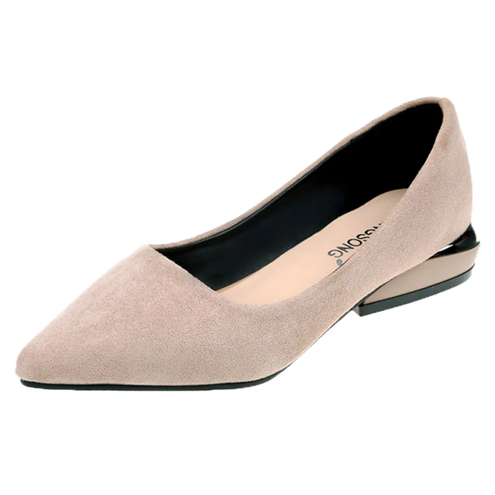 

New Women Flock Flats Fashion High Quality Basic Pointy Toe Ballerina Ballet Flat Slip On Shoes flats mujer