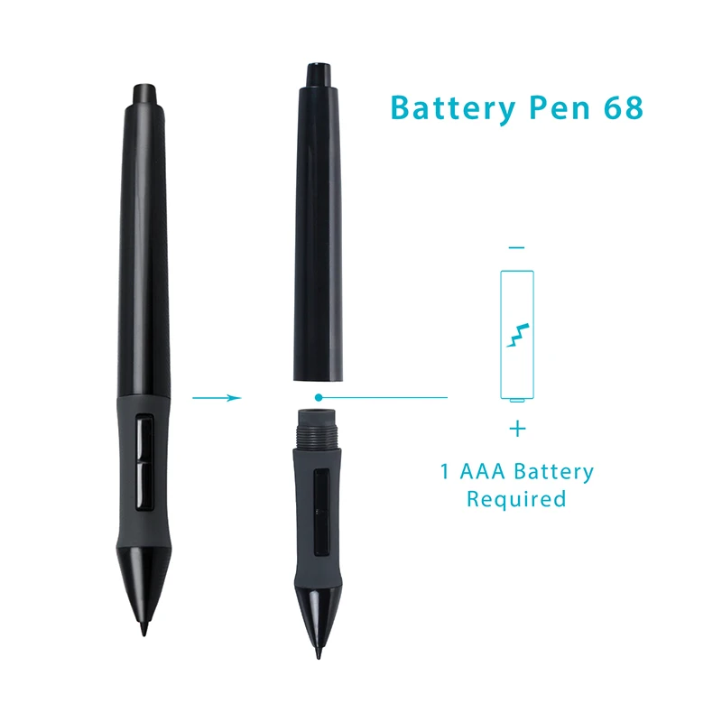 Huion Батарейная ручка P68 PEN68 цифровая Батарейная ручка стилус для графического рисования планшетов подходит для 420, H420, K56, H58l, 680S