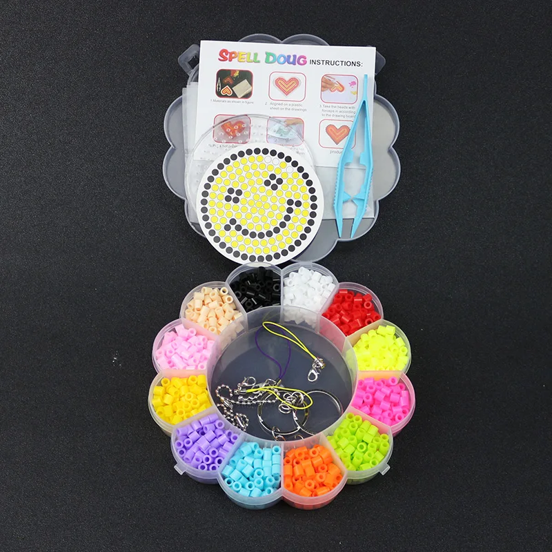 

12 Colors Perler Beads ironing beads 5mm Hama Beads Fuse Beads With box Tweezers pegboard jigsaw puzzle diy Crafts toys GYH