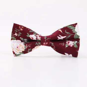 

TagerWilen Men's Bowtie Neckwear Bowknot Bowties Cravats Casual Floral Flowers Cotton Bow Tie Wedding Gifts For Women T-54