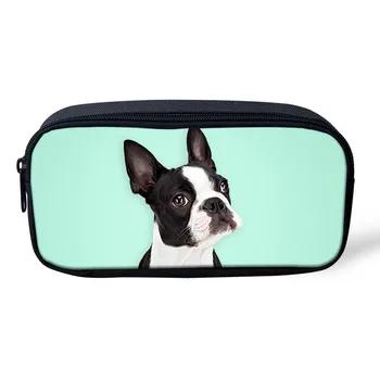 

Noisydesigns Cute Animal Dog Boston Terrier Print Women Cosmetic Cases Organizer Makeup Bags Travel School Students Pencil Bag