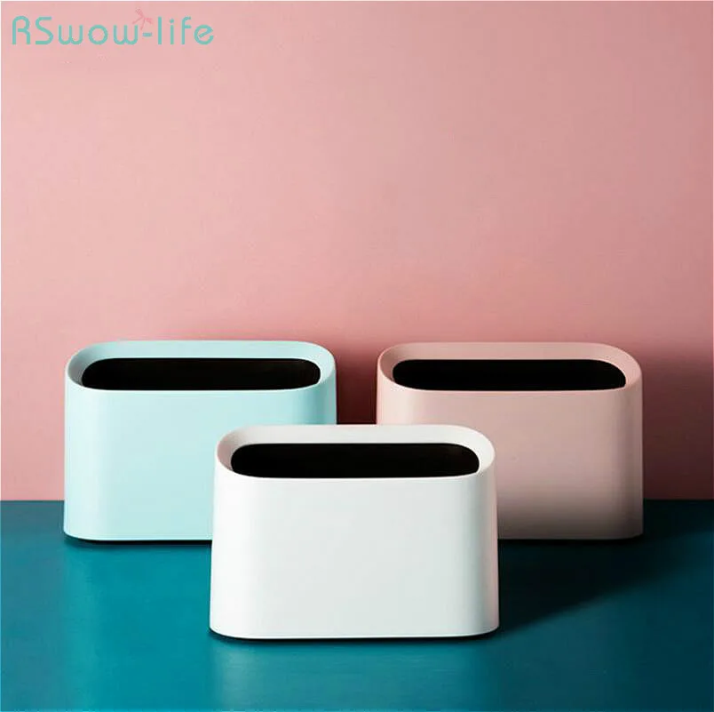 

Modern Simple Nordic Creative Dustbin Home Kitchen Living Room Desktop Garbage Cans Wastepaper Basket Standing Car Trash Can
