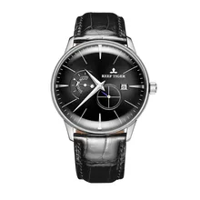 Риф Тигр классический Serier RGA8219Men модный бизнес ультра тонкий чехол автоматические механические наручные часы с циферблатом день ночь silvr