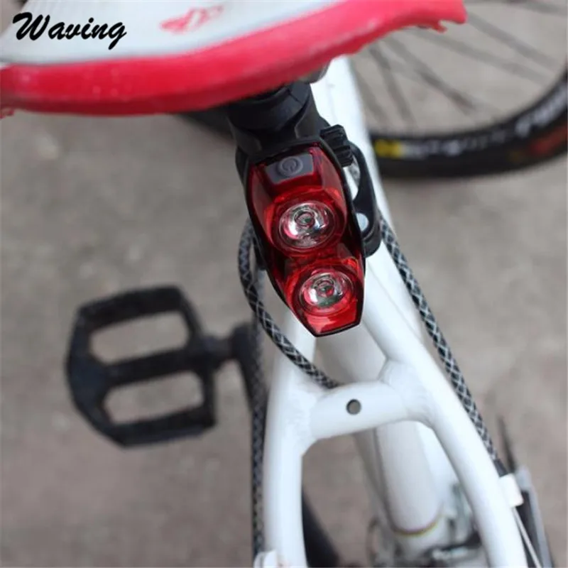 Bike Bicycle Cycling Night Super Bright Red 2 LED Safety Rear Tail Lights AAA