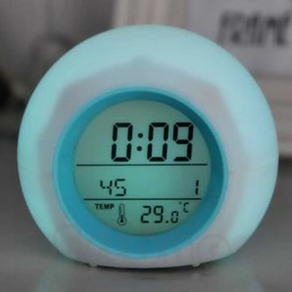Y142 Природный звук 7 цветов цифровой светодиодный светящийся сменный термометр часы будильник