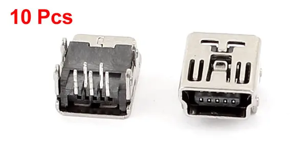 10PCS 5-Pin Type B SMT SMD Mini USB Female Socket Jack Connector B