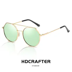 HDCRAFTER Женские Модные поляризованные солнцезащитные очки женские мужские круглые брендовые дизайнерские солнцезащитные очки Роскошные