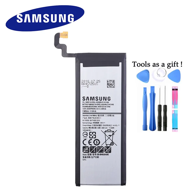 Samsung аккумулятор для телефона EB-BN920ABA EB-BN920ABE для samsung GALAXY Note 5 N9200 N920t N920c Note5 SM-N9208 N920P 3000 mAh