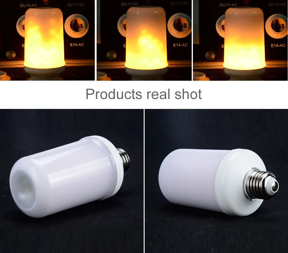 Foxanon E27 110V 220V LED Corn Bulb E26 light lantern Simulated Flicker Flame Effect Dynamic Novelty Christmas Decoration lamps01 07