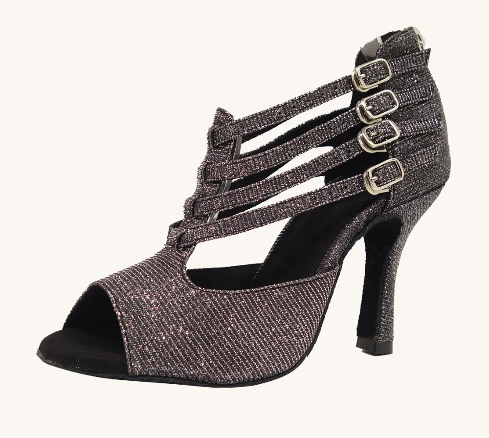 HXYOO/Женская обувь для латинских бальных танцев; женские сандалии для сальсы; блестящая обувь для танго на мягкой подошве; Высокий каблук 10 см; ZC47