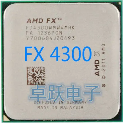 Процессор AMD FX 4300 AM3+ 3,8 ГГц/4 Мб/95 Вт четырехъядерный процессор FX серийный процессор FX-4300 Рабочая