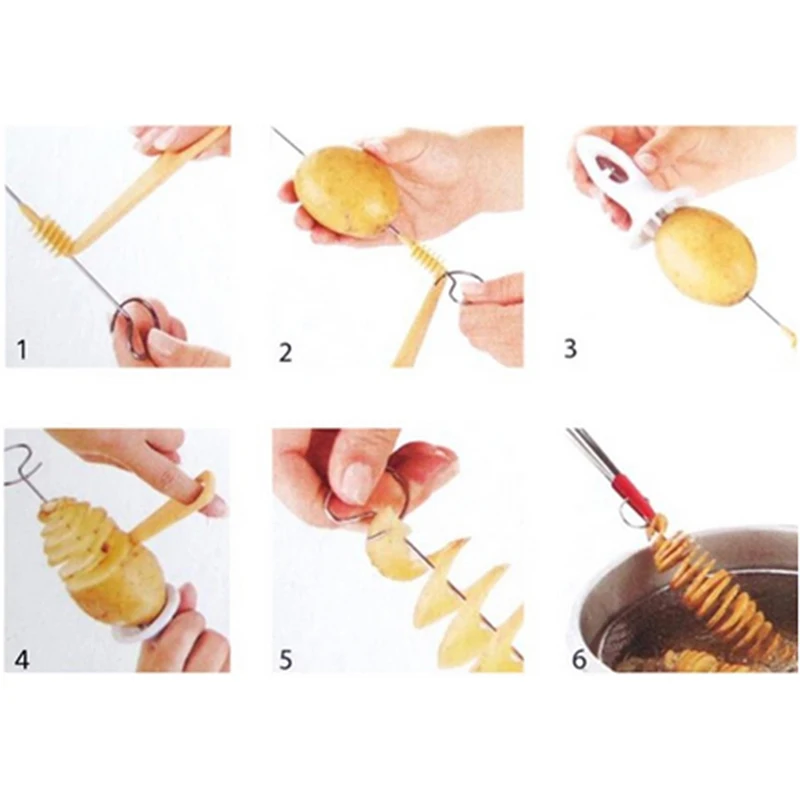 

Potato Spiral Cutting Machine Slicer Spiral Chip Making Twist Machine Fruit And Vegetable Tools Kitchen Accessories