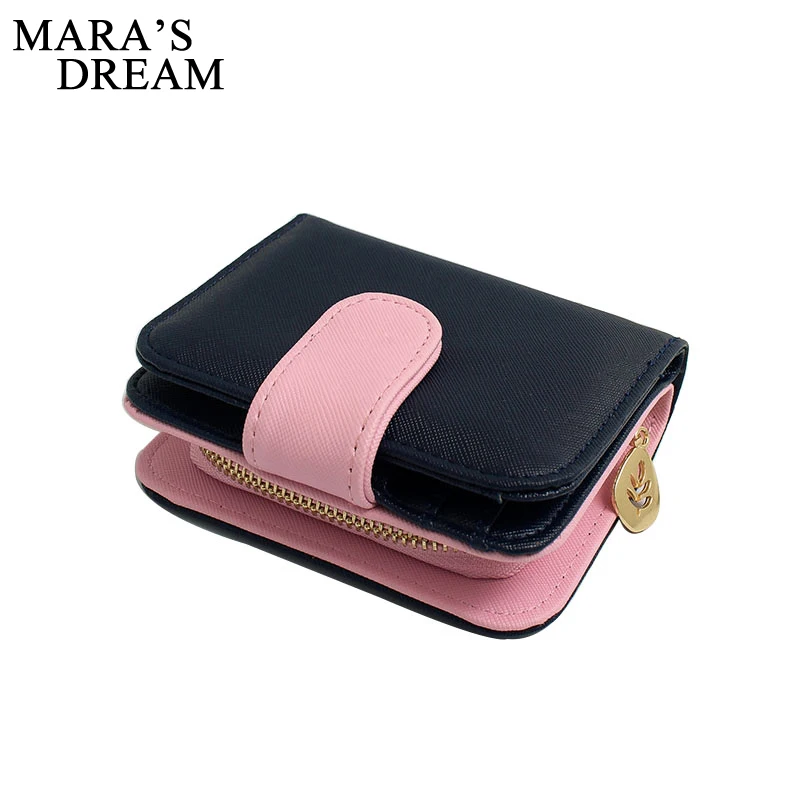 

Mara's Dream 2018 Brand New Wallet Female Leather Patchwork Small Change Clasp Purse Money Coin Card Holder Carteras Girl Wallet