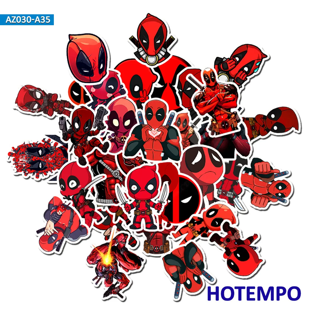 35 قطعة الأعجوبة Deadpool بطل السوبر ملصقات ل للهاتف المحمول والحاسوب المحمول الأمتعة حقيبة الغيتار دراجة التزلج ملصقات مصورة