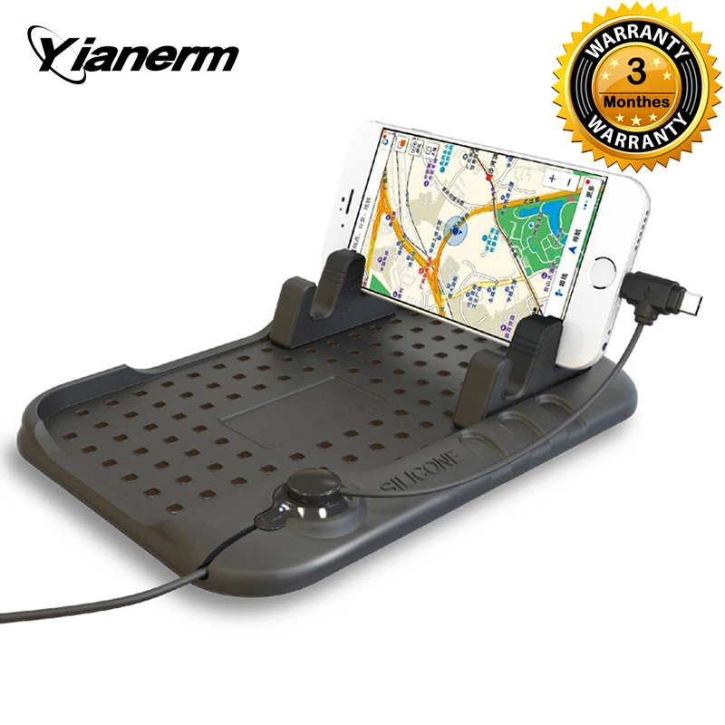 Yianerm Magnetic Charging Cradle Dock Stand Anti slip Silicone Pad Car Phone Holder For iPhone Android