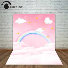 Allenjoy фотофоны для фотосессии с изображением розового Облака радуги маленькой желтой звезды из мультфильма феи