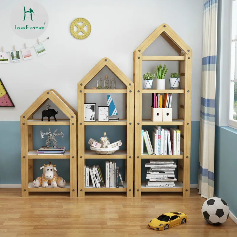

Louis Fashion Bookcases Landing Simple Modern Shelf Rack Assembled Children's Solid Wood Small Creative Household Saving Space