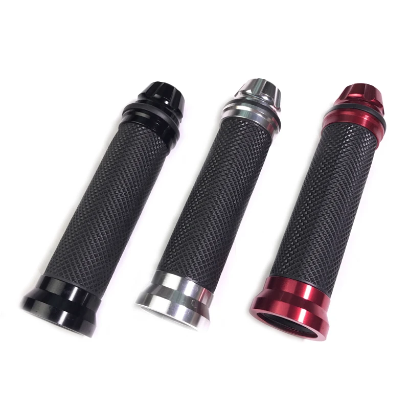 JEAZEA Motorcycle 2PCS CNC Rubber 7/8" 22mm Handlebar Hand Grips For
