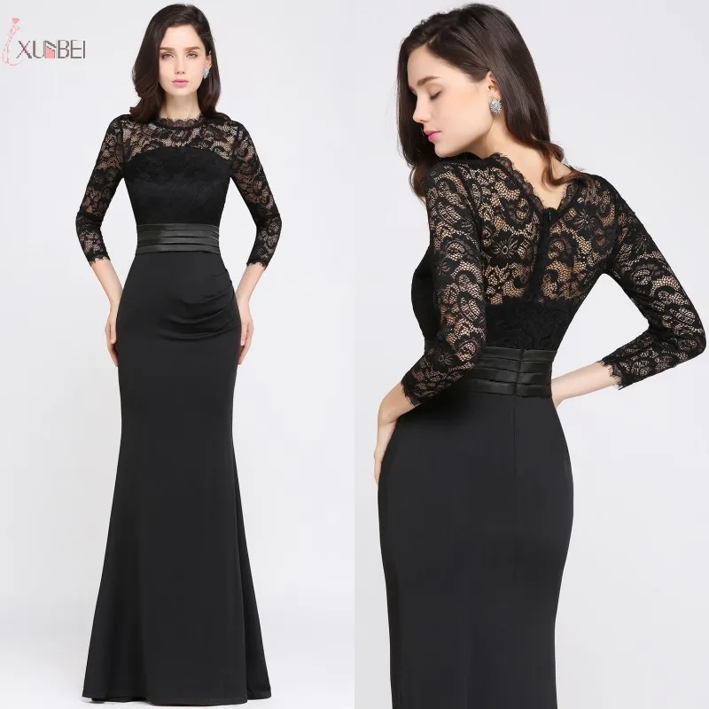 Fast Send Black Plus Size Long Bridesmaid Dresses Lace Wedding Evening