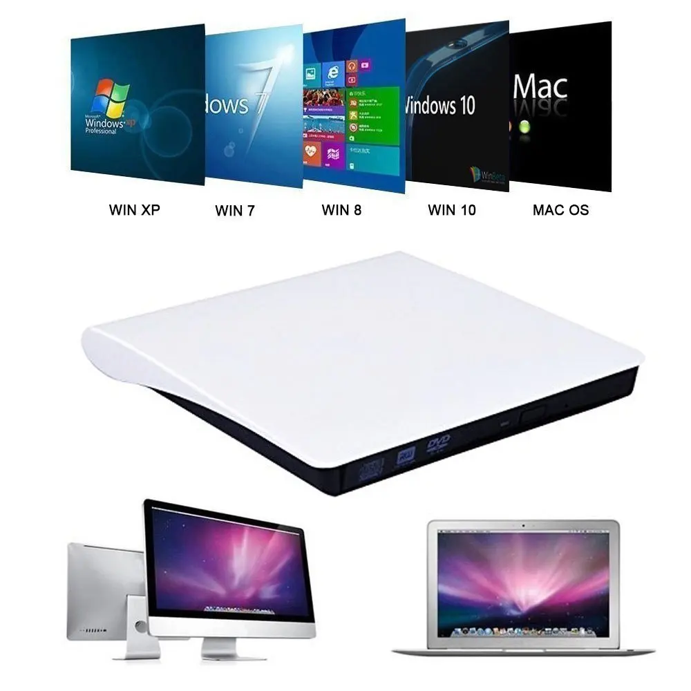 Внешний тонкий USB 3 0 DVD горелка портативный привод для записи VCD RW Apple Pro Air iMAC ПК