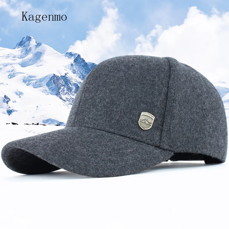 Uomo Lana Cappellino da Baseball Autunno E Inverno Giovani E di Mezza et/à Allaperto Tempo Libero Caldo Berretto Regolabile BQMAB Cappello Colore : A
