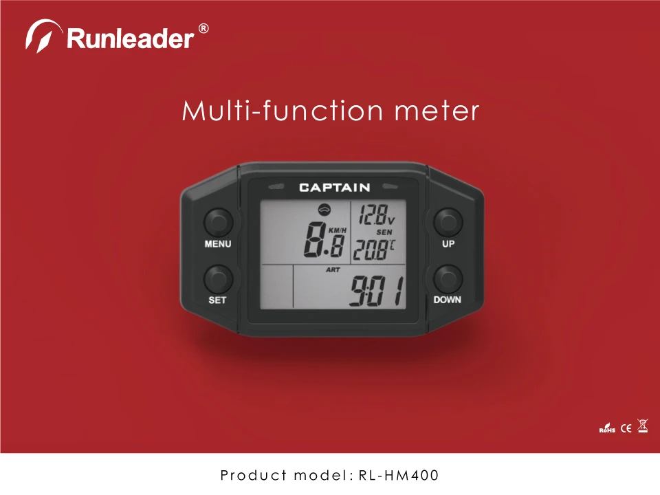 Runleader Многофункциональный счетчик, цифровой счетчик часов, бензопила, тахометр, велосипедный термометр, мотоциклетный вольтметр, автомобильный одометр