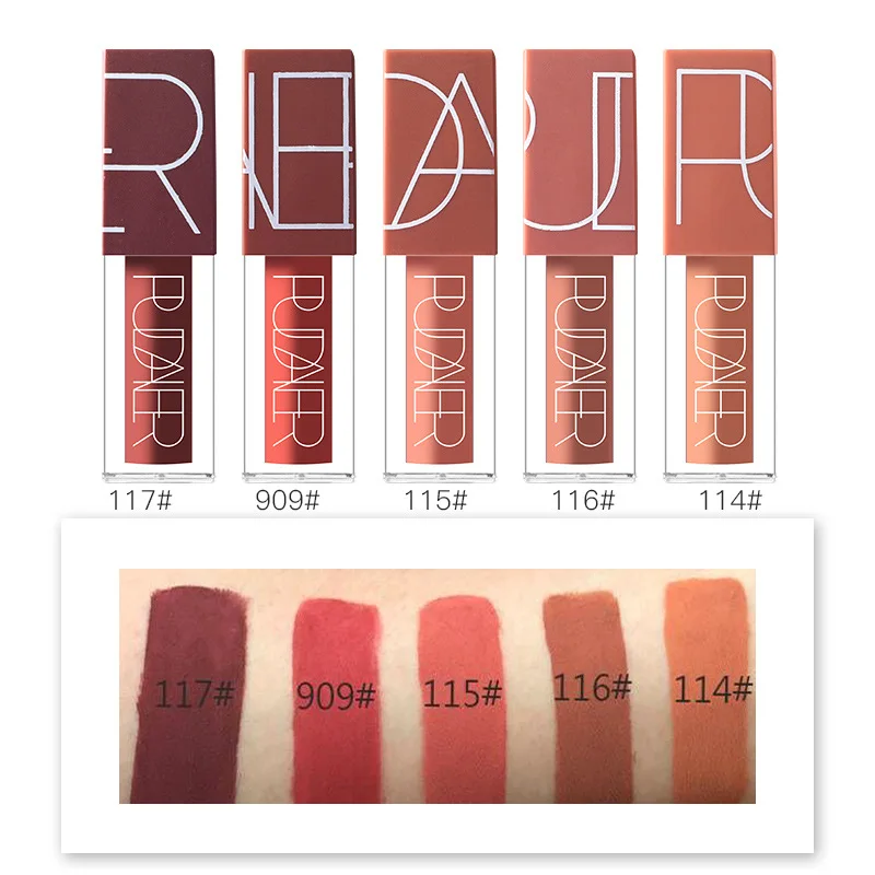 5 pcs/set Pudaier Moisturizer Matte Frosted Liquid Lipstick Lip Gloss Fashion Nude Long-lasting Waterproof for Makeup kit 5 pcs/set Pudaier Moisturizer Matte Frosted Liquid Lipstick Lip Gloss Fashion Nude Long-lasting Waterproof for Makeup kit