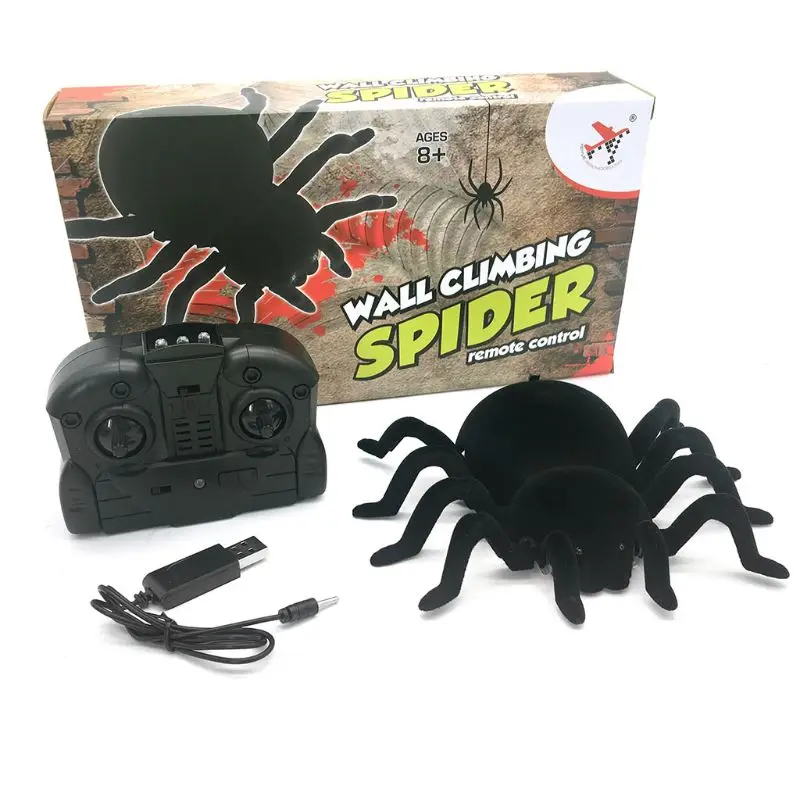 Terrifying RC Creepy Wall Climbing Spider Remote Control Trick Kids Adult Toy 