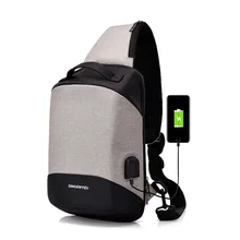 Новая мода USB зарядка розетка и разъем для наушников нагрудная сумка через плечо мужская повседневная Высококачественная сумка на молнии