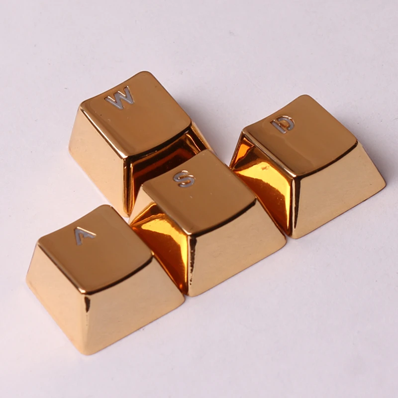 Металлические клавиши на клавиатуру с подсветкой Золотой/Серебряный WASD Keyset OEM профиль Cherry MX Чехлы для клавиш для MX Настенные переключатели механические игровые клавиатуры