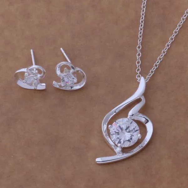

wholesale High quality silver Fashion jewelry earrings necklace WT-348
