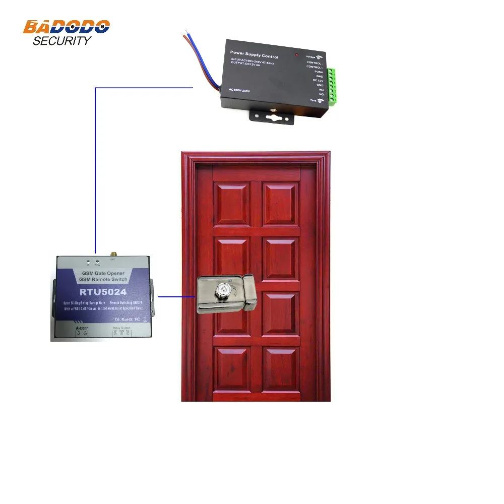 

Wireless GSM Gate Opener Access Control Kit By Free call with electric lock power supply for home office lock system