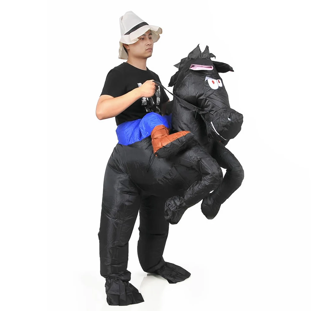 Inflatable Black Horse Costume Halloveen Costumes Funny Suits Riding