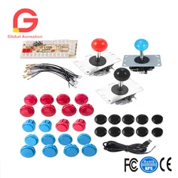 Reemplazo de Máquina de Juego de Arcade Diy 1 Pc Codificador Usb Pc 3 Unids Joystick 30 Unids Kits de Botones Pulsadores Reemplazo de Máquina de Juego de Arcade Diy 1 Pc Codificador Usb Pc 3 Unids Joystick 30 Unids Kits de Botones Pulsadores