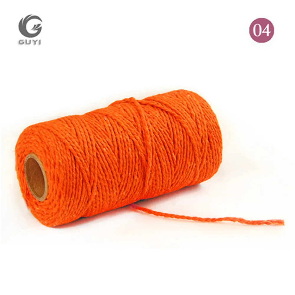 1 Roll 100 Yards 2mm Colorful Twisted Cotton Rope 2 Colors strand Twisted DIY Macrame Cotton Cords